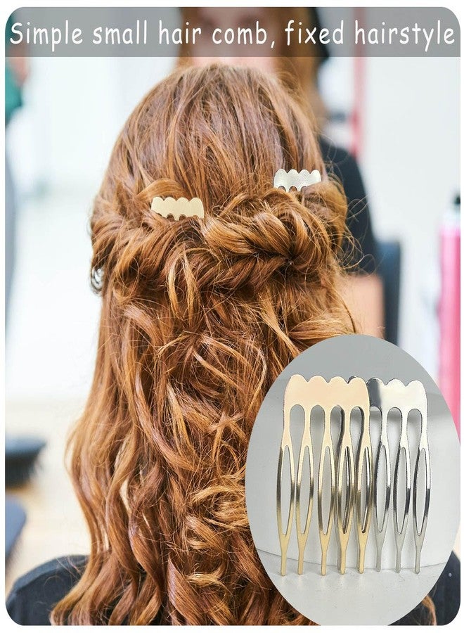 Qoaimu 20 Pack Hair Side Combs - 5 Teeth Small Metal Crafting DIY Slide Combs for Fine Hair, Bridal Wedding Veil - Silver and Gold - Image 3